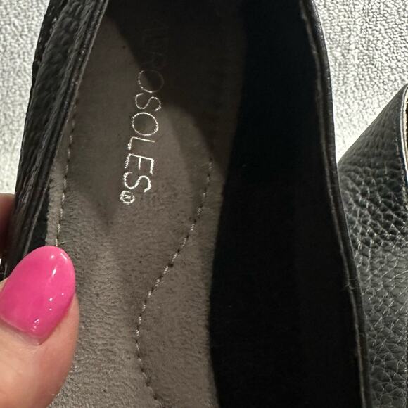 Aerosol awestruck-soft pebble leather black driving shoes size 5.5 flats - Picture 9 of 10